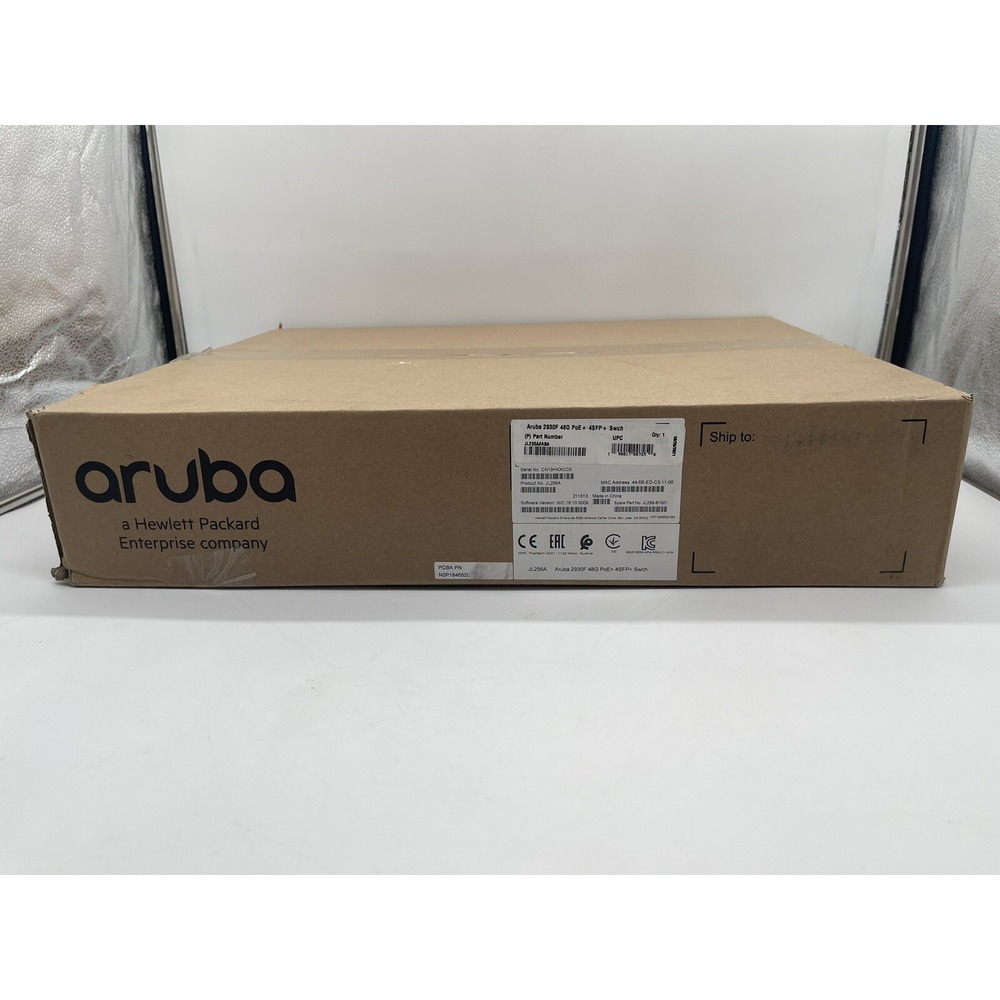 HP Aruba 2930F 48G PoE+ 4SFP+ 48 Ports Managed Rack-Mountable Switch JL256A